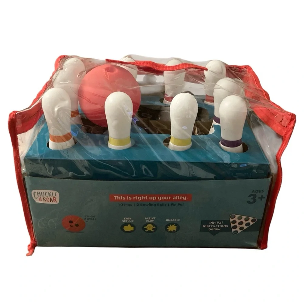Chuckle & Roar 10-Pin Bowling Set - Red and White Brand New - Picture 2 of 4